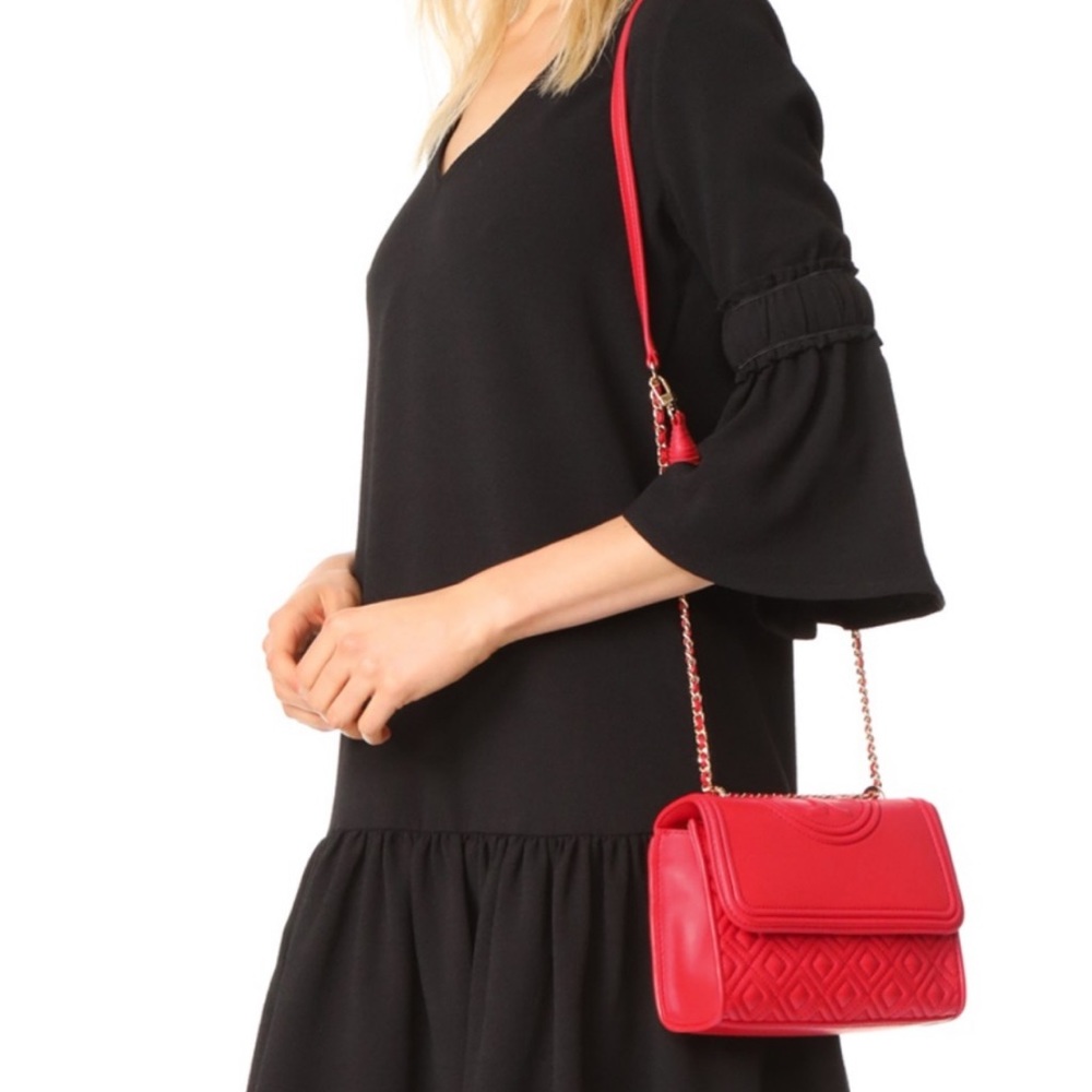 Tory Burch Fleming Red Chain Purse - Picture 3 of 12